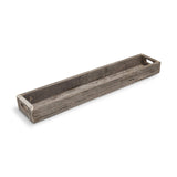 36" Brown Wood Indoor Outdoor Cracker Tray With Handles - Homeroots