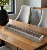 36" Brown Wood Indoor Outdoor Cracker Tray With Handles - Homeroots