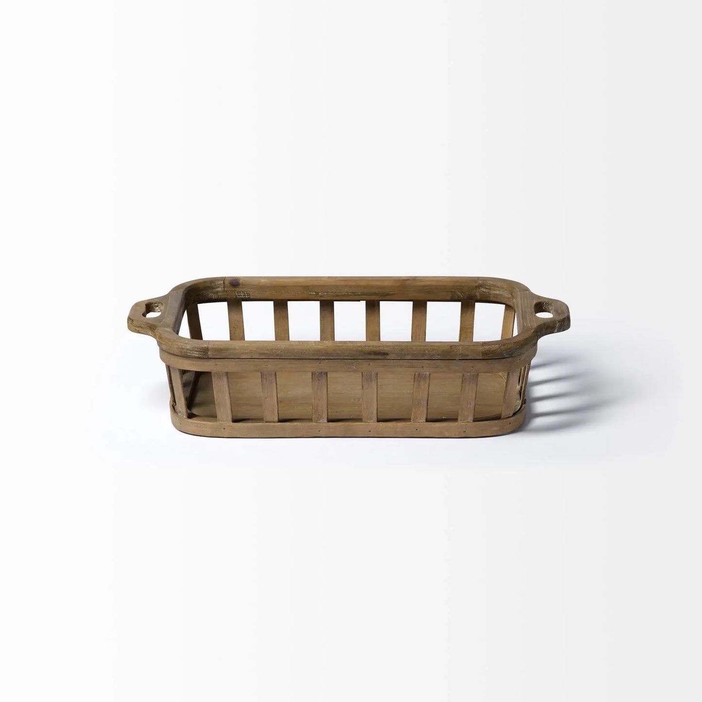 Set of Two Brown Wood Indoor Outdoor Tray With Handles - Homeroots - Flyclothing LLC