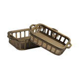Set of Two Brown Wood Indoor Outdoor Tray With Handles - Homeroots - Flyclothing LLC