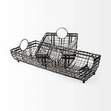 Set of Two Gray Metal Indoor Outdoor Serving Tray With Handles - Homeroots - Flyclothing LLC