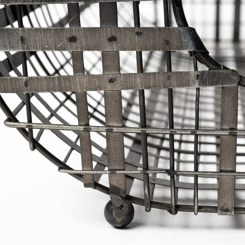 Set of Two Gray Metal Indoor Outdoor Serving Tray With Handles - Homeroots - Flyclothing LLC