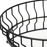 20" Black Round Metal Indoor Outdoor Serving Tray With Handles - Homeroots - Flyclothing LLC