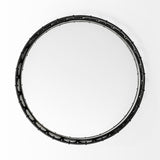 20" Black Round Metal Indoor Outdoor Serving Tray With Handles - Homeroots