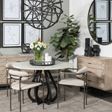 20" Black Round Metal Indoor Outdoor Serving Tray With Handles - Homeroots - Flyclothing LLC