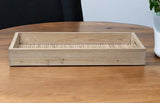 28" Natural Wood Indoor Outdoor Tray With Handles - Homeroots - Flyclothing LLC