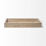 28" Natural Wood Indoor Outdoor Tray With Handles - Homeroots - Flyclothing LLC
