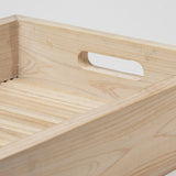 28" Natural Wood Indoor Outdoor Tray With Handles - Homeroots - Flyclothing LLC
