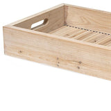 28" Natural Wood Indoor Outdoor Tray With Handles - Homeroots - Flyclothing LLC