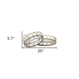 Set of Two Brown Round Wood Indoor Outdoor Vanity Tray With Handles - Homeroots - Flyclothing LLC