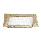 13" Gold Glass Snack Or Vanity Tray - Homeroots