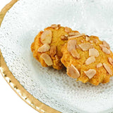 8" Mouth Blown Seeded Glass Heart Plate with Gold Rim - Homeroots