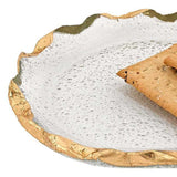 14 Glass Oval Edge Gold Leaf Platter - Homeroots