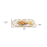 14 Glass Oval Edge Gold Leaf Platter - Homeroots - Flyclothing LLC
