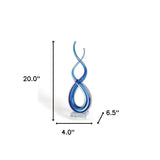 20" Clear and Blue Murano Glass Modern Abstract Tabletop Sculpture - Homeroots - Flyclothing LLC