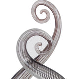 11" Clear and Brown Murano Glass Modern Abstract Tabletop Sculpture - Homeroots