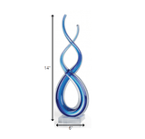 14" Clear and Blue Murano Glass Modern Abstract Tabletop Sculpture - Homeroots - Flyclothing LLC