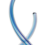 14" Clear and Blue Murano Glass Modern Abstract Tabletop Sculpture - Homeroots - Flyclothing LLC