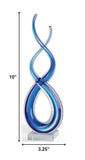 11" Clear and Blue Murano Glass Modern Abstract Tabletop Sculpture - Homeroots - Flyclothing LLC