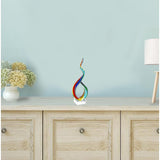 19" Rainbow Murano Glass Modern Abstract Tabletop Sculpture - Homeroots