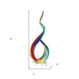 19" Rainbow Murano Glass Modern Abstract Tabletop Sculpture - Homeroots