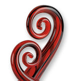 13" Clear Burgundy and Black Murano Glass Modern Abstract Tabletop Sculpture - Homeroots