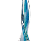 18" Blue and Green Murano Glass Modern Abstract Tabletop Sculpture - Homeroots