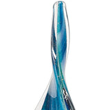 18" Blue and Green Murano Glass Modern Abstract Tabletop Sculpture - Homeroots