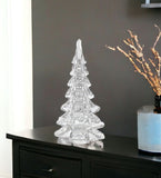 10" Mouth Blown Clear Glass Christmas Tree Sculpture - Homeroots