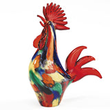 11" Red Murano Glass Rooster Figurine Tabletop Sculpture - Homeroots
