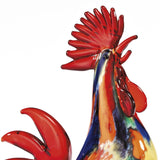 11" Red Murano Glass Rooster Figurine Tabletop Sculpture - Homeroots