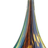12" Blue and Yellow Murano Glass Modern Abstract Tabletop Sculpture - Homeroots