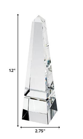 12" Clear Crystal Obelisk Statue - Homeroots - Flyclothing LLC