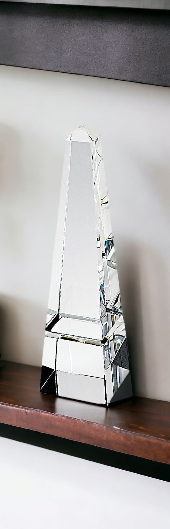 12" Clear Crystal Obelisk Statue - Homeroots - Flyclothing LLC