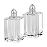 Handcrafted Optical Crystal And Silver Large Size Salt And Pepper Shakers - Homeroots