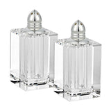 Handcrafted Optical Crystal And Silver Large Size Salt And Pepper Shakers - Homeroots