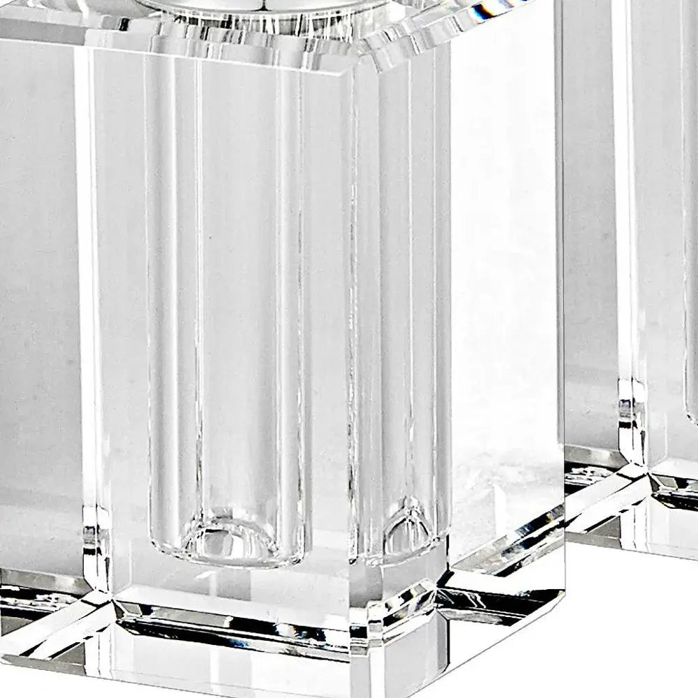 Handcrafted Optical Crystal And Silver Large Size Salt And Pepper Shakers - Homeroots - Flyclothing LLC
