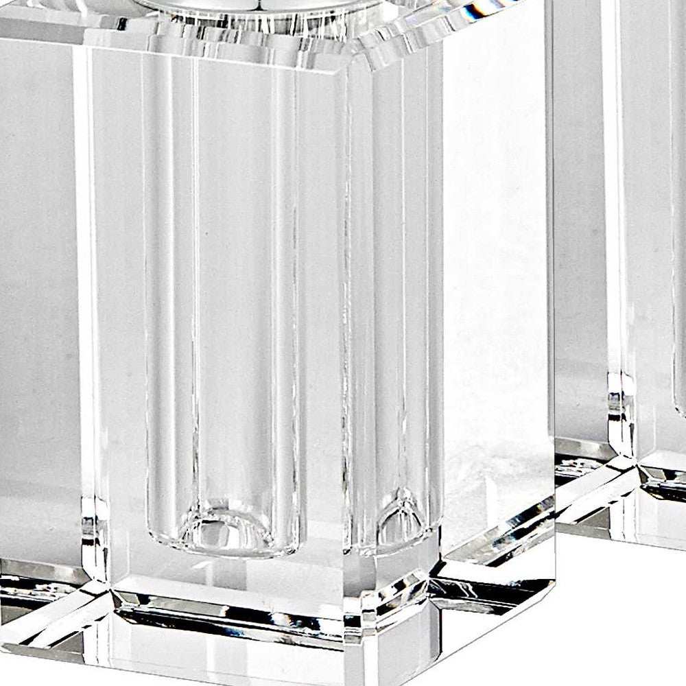 Handcrafted Optical Crystal And Silver Large Size Salt And Pepper Shakers - Homeroots - Flyclothing LLC