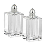 Handcrafted Optical Crystal And Silver Large Size Salt And Pepper Shakers - Homeroots