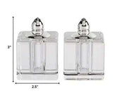 Handcrafted Optical Crystal And Silver Square Size Salt And Pepper Shakers - Homeroots - Flyclothing LLC