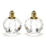 Handcrafted Optical Crystal And Gold Rounded Salt And Pepper Shakers - Homeroots