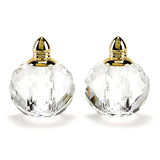 Handcrafted Optical Crystal And Gold Rounded Salt And Pepper Shakers - Homeroots - Flyclothing LLC