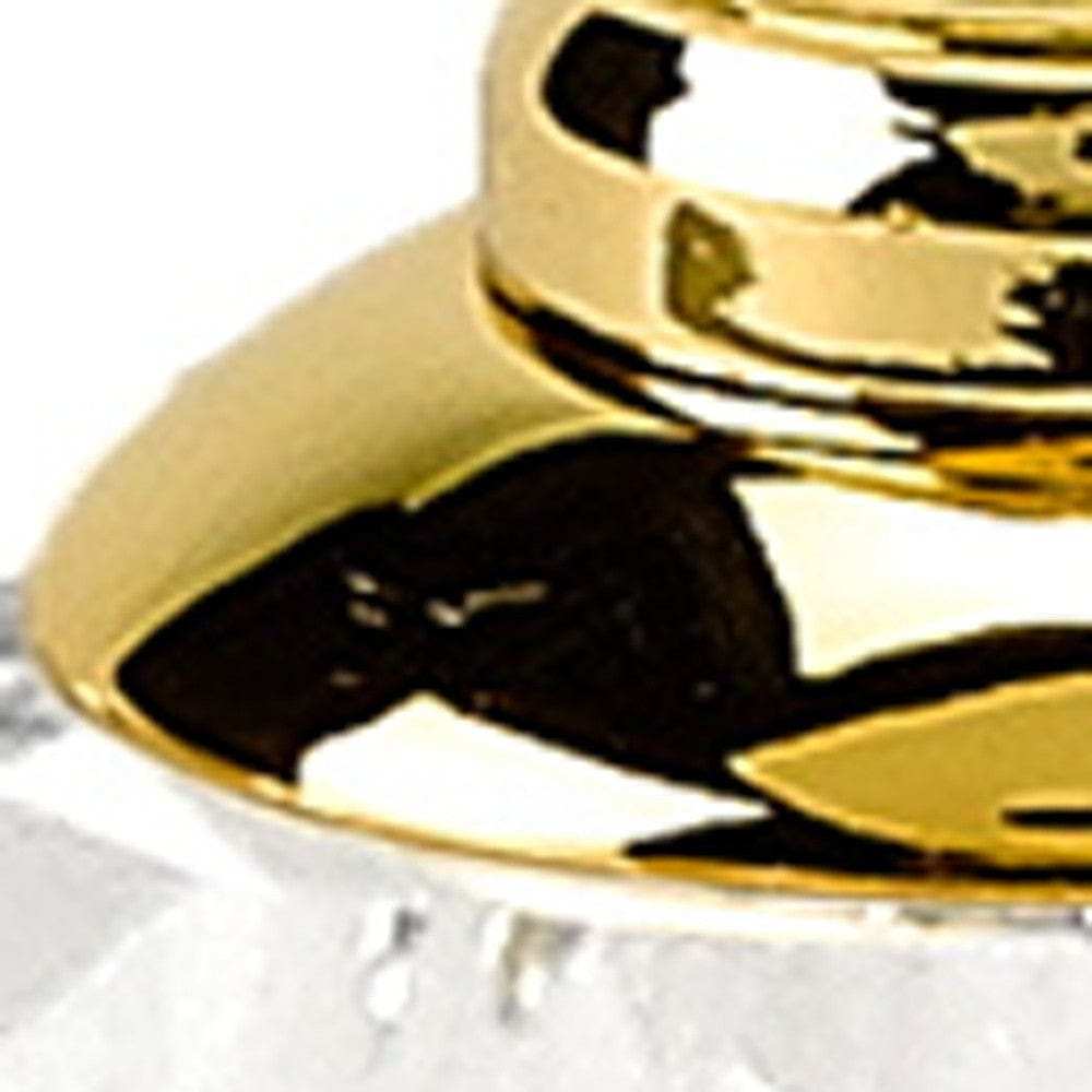 Handcrafted Optical Crystal And Gold Rounded Salt And Pepper Shakers - Homeroots - Flyclothing LLC