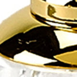 Handcrafted Optical Crystal And Gold Rounded Salt And Pepper Shakers - Homeroots - Flyclothing LLC