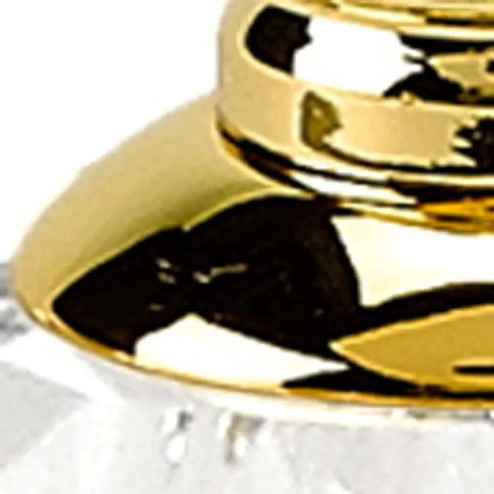 Handcrafted Optical Crystal And Gold Rounded Salt And Pepper Shakers - Homeroots - Flyclothing LLC