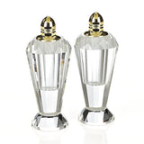 Handcrafted Optical Crystal And Gold Pair Of Salt And Pepper Shakers - Homeroots