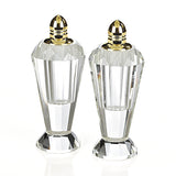 Handcrafted Optical Crystal And Gold Pair Of Salt And Pepper Shakers - Homeroots