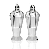 Handcrafted Optical Crystal And Silver Pair Of Salt And Pepper Shakers - Homeroots