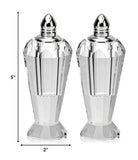 Handcrafted Optical Crystal And Silver Pair Of Salt And Pepper Shakers - Homeroots - Flyclothing LLC