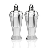 Handcrafted Optical Crystal And Silver Pair Of Salt And Pepper Shakers - Homeroots